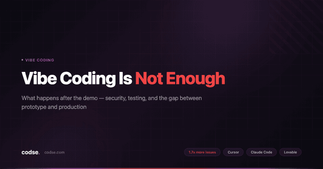 Vibe Coding Is Not Enough: What Happens After the Demo